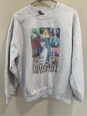 Taylor Swift Light Gray Multicolor Eras Tour Sweatshirt